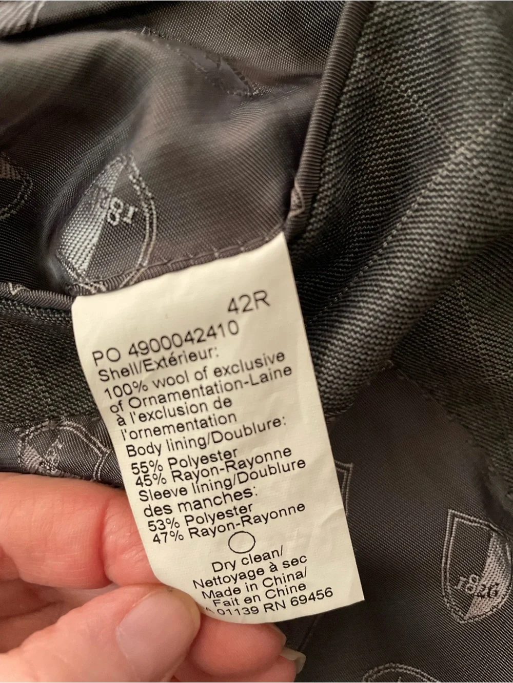 Black Brown 1826 Gray Windowpane Suit Jacket